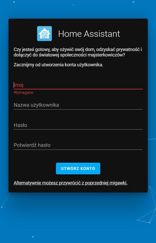 Konfiguracja Home Assistant