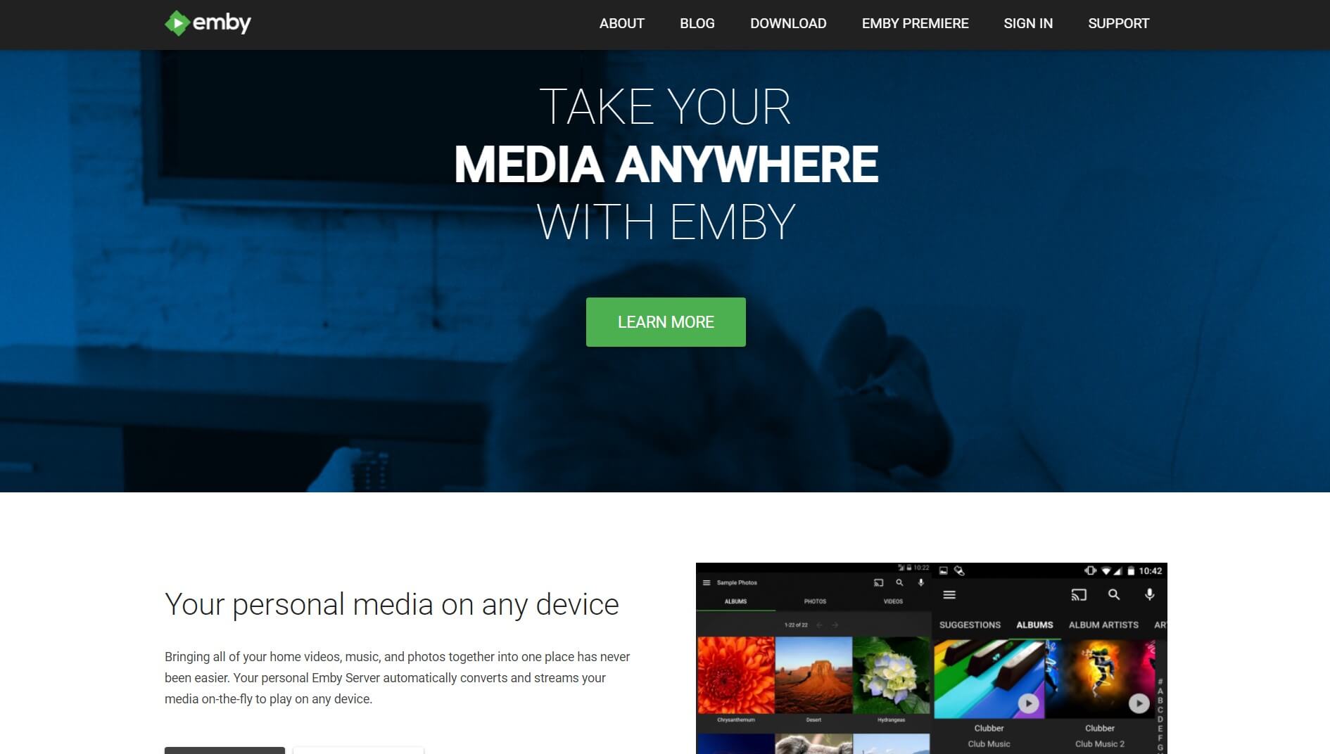 strona internetowa Emby.media