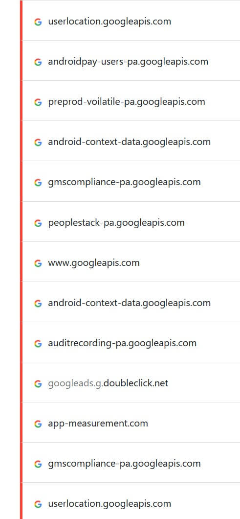 Zablokowane przez prywatny DNS domeny Google
